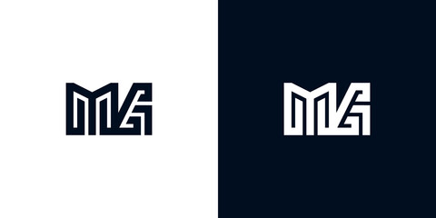 Minimal creative initial letters MG logo
