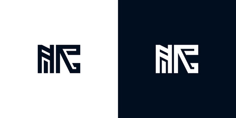 Minimal creative initial letters NC logo