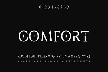 alphabet vintage font, typeface design, red background