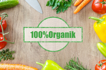 vegetables on wooden background