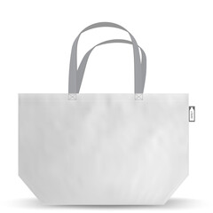 Shopping RPET bag cotton, Black and white tote shopping bags identity mock-up items template transparent background.