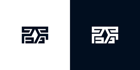 Minimal creative initial letters PF logo