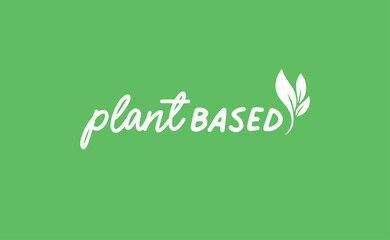 Plant based emblem design. Vegan, veggie, vegetarian food representation.