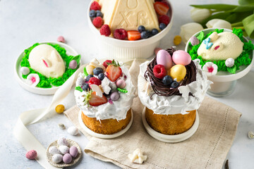 easter cake and easter cottage cheese