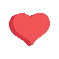 Heart vector icon. Flat style 3d illustration. Love representation. Valentine's day symbol.