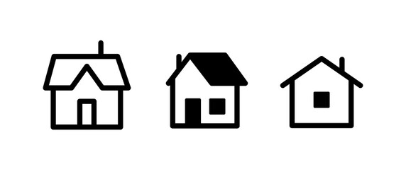 House vector icon set. Home symbol.