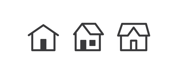 House vector icon collection. Home linear pictogram set.