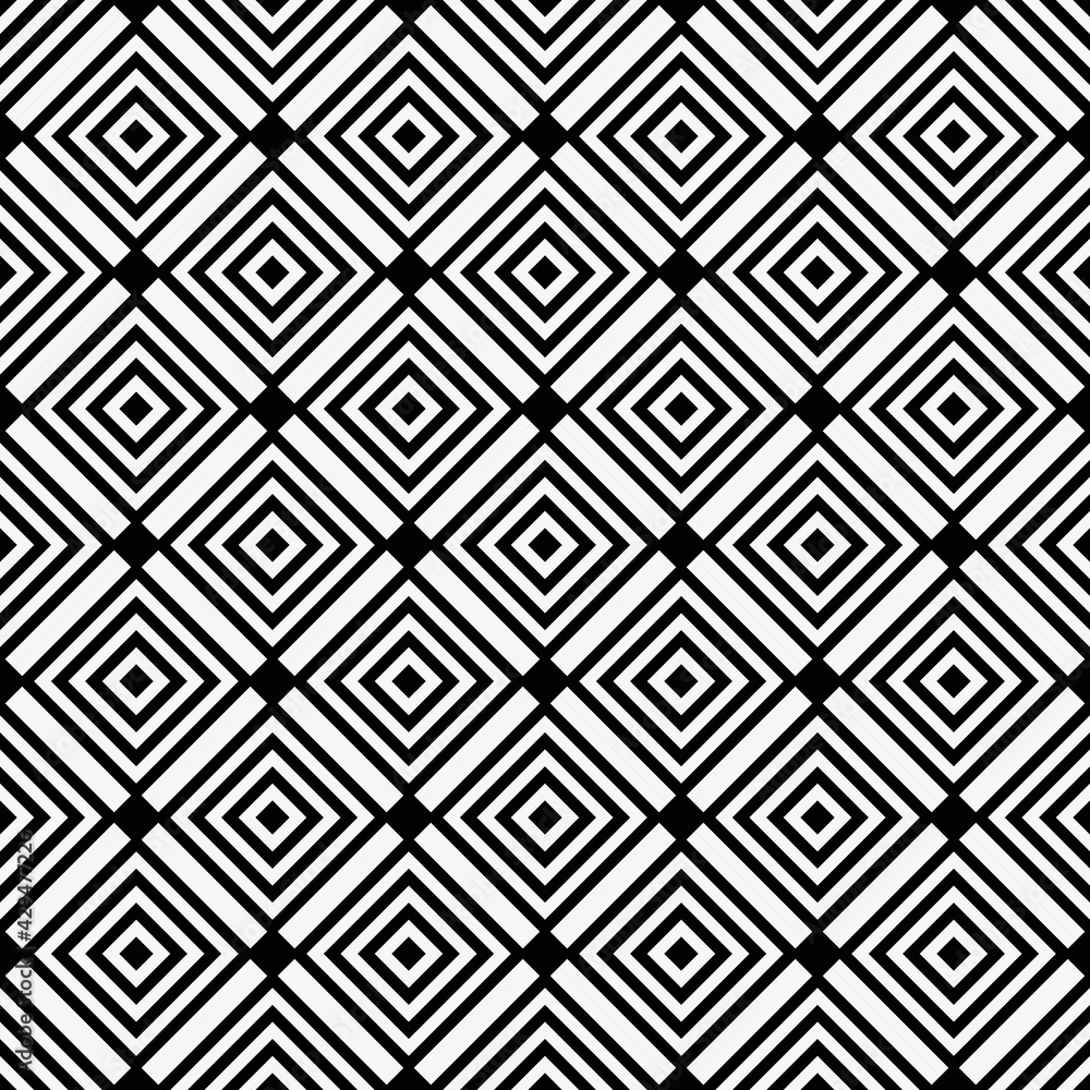 Aufkleber Zebra rhombuses pattern. Seamless diagonal squares ornament. Vector.
