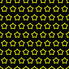 Seamless yellow and empty stars. Vector.