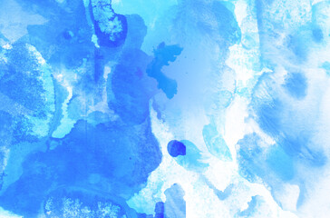 abstract blue watercolor background design wash aqua painted tint drawn texture close up