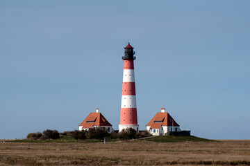 Fototapeta na wymiar Lighthouse of Westerhever in Germany