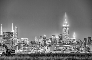 Midtown Manhattan night skyline from Jersey City, New York
