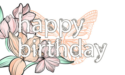 deluxe gift card. Summer motives from hand-drawn flowers in vintage style. Perfect for flyers, backgrounds, invitations to various stores. EPS10