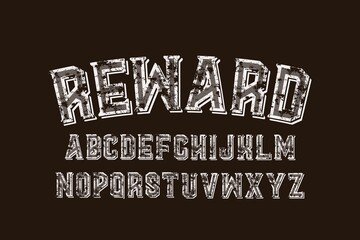 alphabet vintage font, typeface design, red background