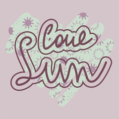 Handwritten violet lettering text 