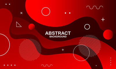 Liquid wave background with red color background. Fluid wavy shapes. Vector illustration