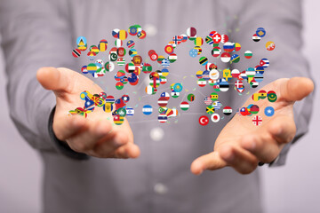 international counties flags - 3D realistic.