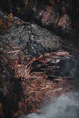 Amazing river in a canyon shoot during autumn, Quebec, Canada