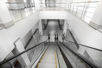 Escalator in a new building