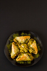 Traditional Turkish Pastry Dessert is Pistachio Baklava;