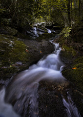 Meadow branch cascades waterfalls in the smoky mountain national park near Townsend Tennessee