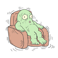 Alien in massage armchair draw