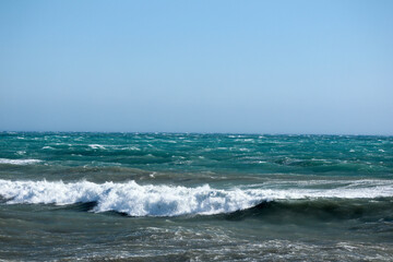 waves on the Mediterranean sea start of the storm