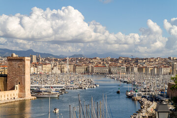 Puerto de la ciudad de Marsella en el pais de Francia