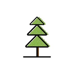 Icon tree. Green Tree with Leaves. Vector outline Illustration. Plant in Garden. Tree with green leaves.