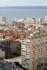 Panoramica, Vista o Skyline de la ciudad de Marsella en el pais de Francia