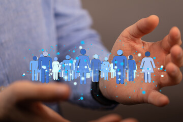 videoconference group of people talking in social network