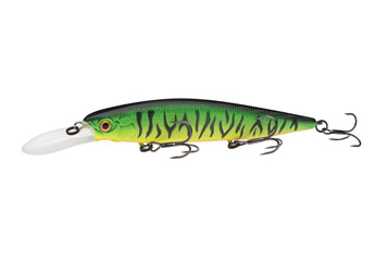 Wobbler with hooks for fishing as bait for fish, which is used for spinning. Fishing tackle for a...
