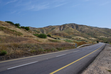 beautiful landscape in the Maale Hamat Gader mountains in the Yarmouk River Valley