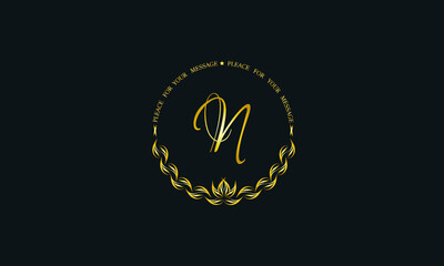 Vintage bright decorative monogram with the letter N. Elegant emblem for hotel, restaurant, business, presentation and more.