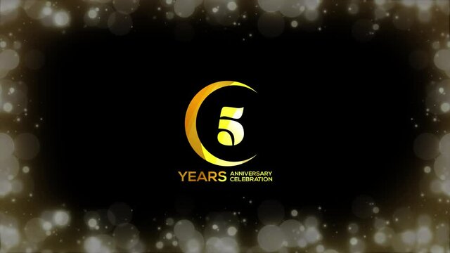 Anniversary Days Party Celebration Simple Special invitation  5 Years Anniversary Circle Logo Videos