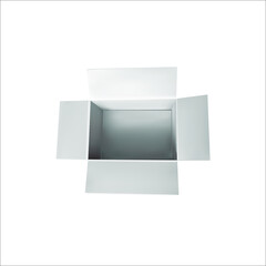 Vector white box isolated on white background, empty box, design element.
