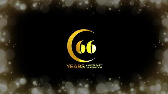 Anniversary Days Party Celebration Simple Special invitation  66 Years Anniversary Circle Logo Videos