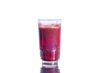 Glass of Red Grape Juice on a white background