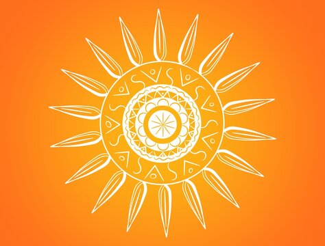 Hindu mythology surya mandala design