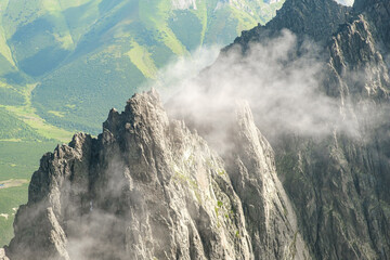 Aerial view of mountain and rock landscape in High Tatras