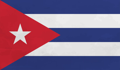 Vector Illustration flag of cuba in grunge texture style.