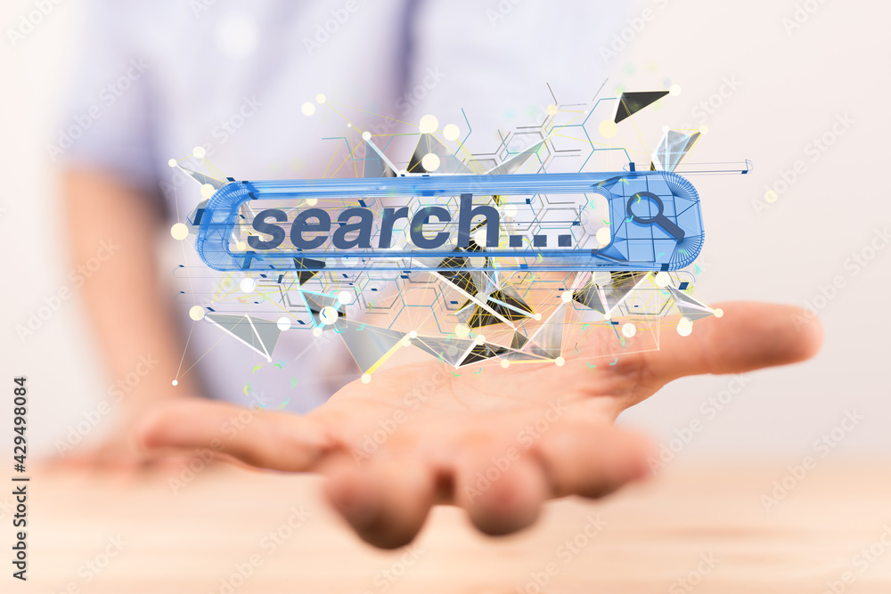 Poster develop interface web application in hand