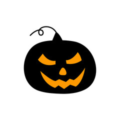 Halloween pumpkin icon on a white background. Vector illustration