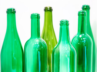 Empty bottles for wine in shop
