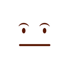 Cute social media neutral face emoji on a white background. Royalty-free.