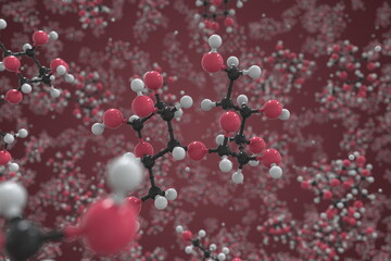 Maltose molecule made with balls, conceptual molecular model. Chemical 3d rendering
