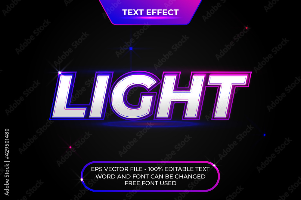 Poster colorful light neon text effect style theme. editable text font effect.