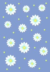 Seamless pattern with camomiles or daisy 