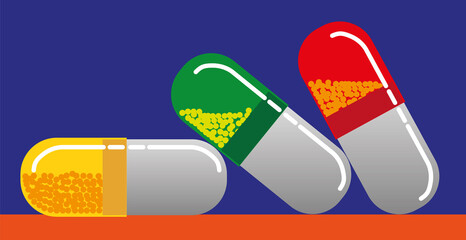 Colorful illustration of capsules 