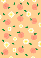 Peach and flowers wallpaper 